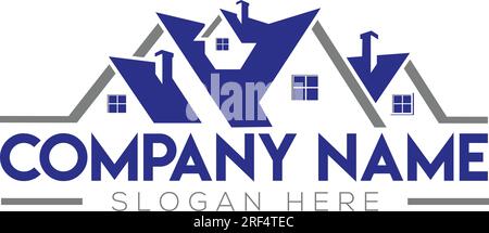 Modello moderno con logo immobiliare Illustrazione Vettoriale