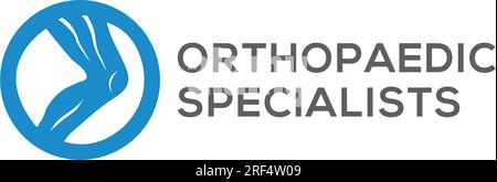 Icona colonna vertebrale, Abstract e Sign of Orthopedics Human Bone joint treatment Diagnostic logo Design Illustrazione Vettoriale