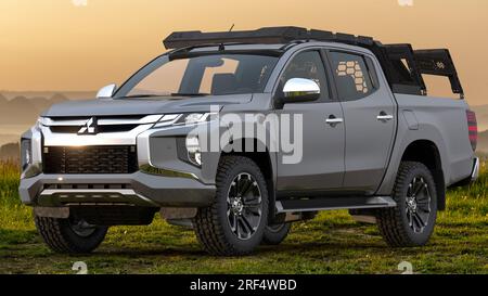 Mitsubishi L200 su terreni montuosi Foto Stock