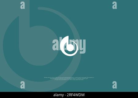 Logo musicale, lettera b Music design del logo Beat note, musica astratta, strumento, modello logo cuffie Illustrazione Vettoriale