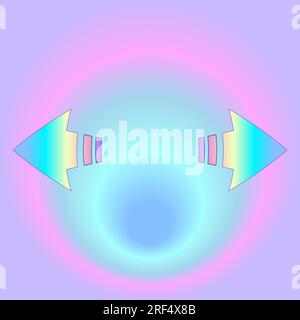 Frecce di zoom, tavolozza pastello, modalità di espansione, panoramica dei simboli a sinistra e a destra Illustrazione Vettoriale