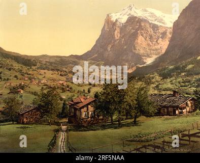 Grotto, Grindelwald, Alpi Bernesi, Berna, Svizzera 1890. Foto Stock