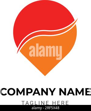 moderno modello con logo paracadute Illustrazione Vettoriale