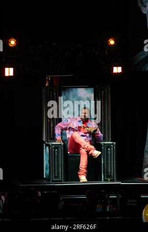 Toronto, Canada. 31 luglio 2023. Busta Rhymes si esibisce sul palco a sostegno del tour The Final Lap di 50 Cent a Toronto Credit: Bobby Singh/Alamy Live News Foto Stock