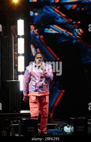 Toronto, Canada. 31 luglio 2023. Busta Rhymes si esibisce sul palco a sostegno del tour The Final Lap di 50 Cent a Toronto Credit: Bobby Singh/Alamy Live News Foto Stock