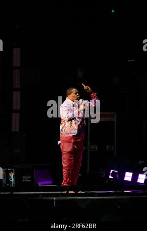 Toronto, Canada. 31 luglio 2023. Busta Rhymes si esibisce sul palco a sostegno del tour The Final Lap di 50 Cent a Toronto Credit: Bobby Singh/Alamy Live News Foto Stock