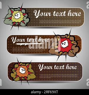 Set di banner multicolore Illustrazione Vettoriale