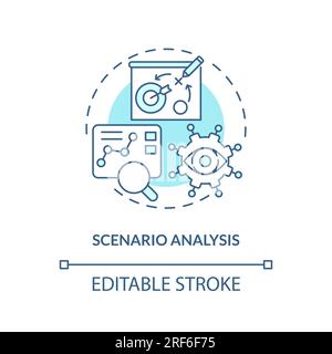 Concetto di icona linea di analisi dello scenario personalizzabile Illustrazione Vettoriale