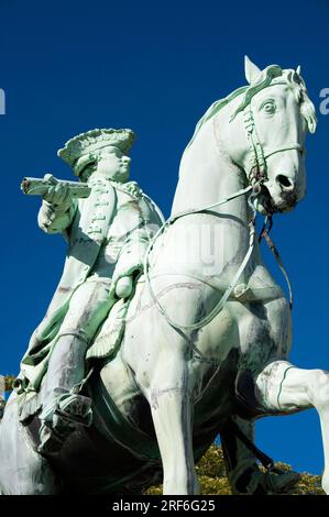 Statua equestre del duca Carl Wilhelm Ferdinand, Brunswick, bassa Sassonia, Germania Foto Stock