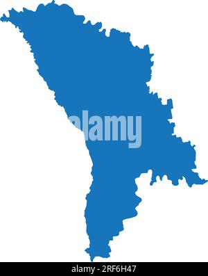 Mappa colore BLU CMYK della MOLDAVIA Illustrazione Vettoriale