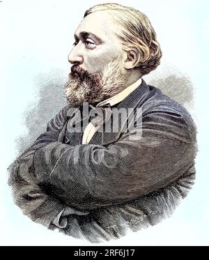 Leon Gambetta, 2. Dal 1838 al 31 aprile. Dezember 1882, War ein Französischer Staatsmann der Dritten Republik, digitale verbesserte Reproduktion eines Originaldrucks aus dem 19. Jahrhundert / Leon Gambetta, 2 aprile 1838 - 31 dicembre 1882, è stato uno statista francese della terza Repubblica, riproduzione digitale migliorata di una stampa originale del XIX secolo Foto Stock