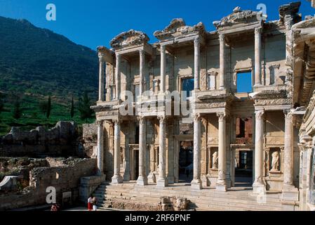 Rovine della Biblioteca Celsius, Efeso, Turchia Foto Stock