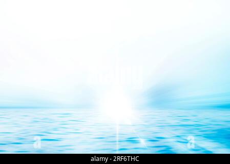 Cielo astratto al tramonto e sfondo della natura oceanica con movimento sfocato. Foto Stock