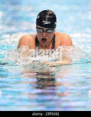 La britannica Faye Rogers in azione durante il 200m SM10 individuale Medley HEAT 2, il secondo giorno dei Campionati mondiali di nuoto Para 2023 al Manchester Aquatics Centre di Manchester. Data foto: Martedì 1 agosto 2023. Foto Stock