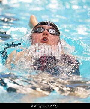 La britannica Faye Rogers in azione durante il 200m SM10 individuale Medley HEAT 2, il secondo giorno dei Campionati mondiali di nuoto Para 2023 al Manchester Aquatics Centre di Manchester. Data foto: Martedì 1 agosto 2023. Foto Stock