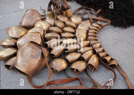 Italia, Sardegna, Mamoiada, Mamuthones Foto Stock