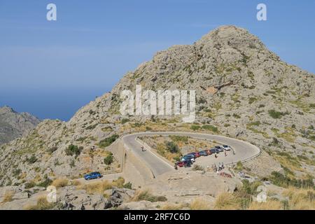 Krawattennoken Nus de SA Corbata, Serpentinenstraße SA Calobra ma-2141, Serra de Tramuntana, Mallorca, Spanien Foto Stock