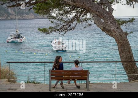 Aussicht auf das Meer, Sant Elm, Mallorca, Spanien Foto Stock