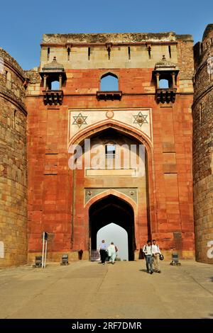 Vista parziale di Purana Qila, nuova Delhi, India Foto Stock