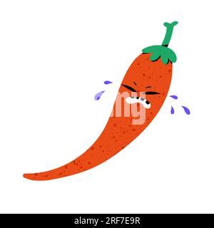 Piangere peperoncino rosso Illustrazione Vettoriale