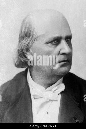 Ritratto di Charles Marie Leconte de Lisle (de l'Isle) (1818-1894), auteur dramatique francais. Foto Stock