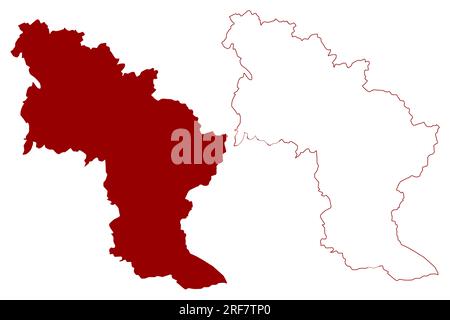 Distretto Emmental (Svizzera, Confederazione Svizzera, Cantone di Berna o Berna) cartina illustrazione vettoriale, schizzo di scribble Verwaltungskreis Emmental MAP Illustrazione Vettoriale