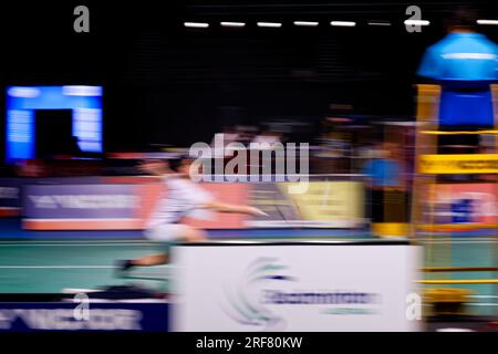 Sydney, Australia. 1 agosto 2023. Questa immagine è stata scattata con una lenta velocità dell'otturatore di Ricky Tang dell'Australia in azione durante il giorno 1 del Sathio Group Australian Open 2023 al Quaycenter il 1° agosto 2023 a Sydney, Australia Credit: IOIO IMAGES/Alamy Live News Foto Stock