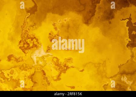 Fuoco giallo - struttura marmorizzata in giallo e marrone Foto Stock