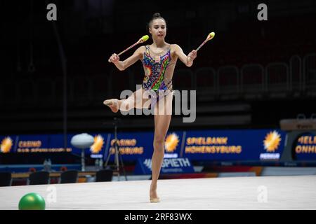 Anna-Maria SHATOKIN, TSV Schmiden, club action, ginnastica, ginnastica ritmica, Individual All-Around, il 6 luglio 2023 a Duesseldorf/ Germania. La finale 2023 Reno-Ruhr dal 06,07 al 09.07.2023 Foto Stock