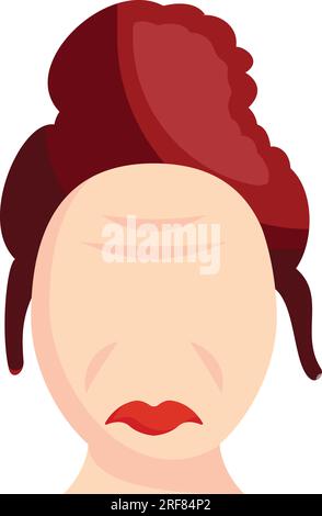 Volto donna con occhi chiusi icona vettoriale, simbolo di bellezza e cura personale, segno cosmetico e dermatologo, illustrazione stock estetica corpo, Illustrazione Vettoriale