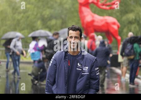 Daniel Ricciardo dell'Australia alla guida della (3) Scuderia AlphaTauri AT04 Honda RBPT durante il Gran Premio del Belgio di Formula 1 MSC Cruises 2023 il 30 luglio 2023 a Francorchamps, in Belgio. Foto Stock