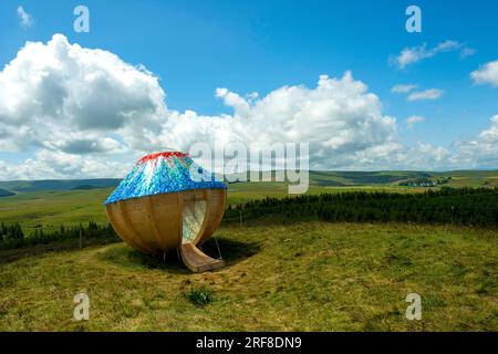 Horizons 'Arts-Nature' 2023 a Sancy. Lavoro oculare di Tereza Hola. Puy de Dome. Alvernia Rodano Alpes. Francia Foto Stock