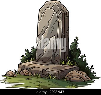 lapide vettoriale vuota. lapide commemorativa. illustrazione vettoriale della lapide di halloween su sfondo bianco Illustrazione Vettoriale