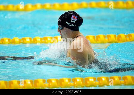 La britannica Faye Rogers nella finale femminile 200m Individual Medley SM10 durante la seconda giornata dei Campionati mondiali di nuoto Para 2023 al Manchester Aquatics Centre di Manchester. Data foto: Martedì 1 agosto 2023. Foto Stock