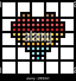 disegno vettoriale icona a colori ricamo con cuciture incrociate Illustrazione Vettoriale