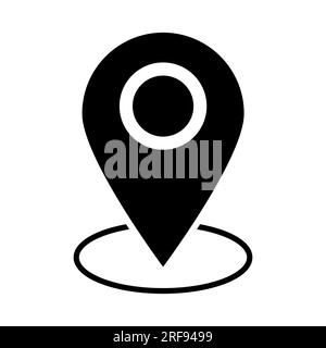 Icona posizione. Può essere utilizzato per il marcatore di posizione univoco, il puntatore e l'etichetta di destinazione. Illustrazione vettoriale Illustrazione Vettoriale