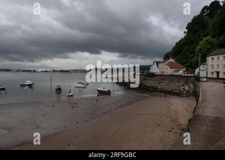 Piccole barche a Minehead Harbour, Somerset, Inghilterra Foto Stock