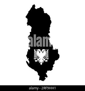 Icona mappa Albania disegno simbolo illustrazione vettoriale Foto Stock