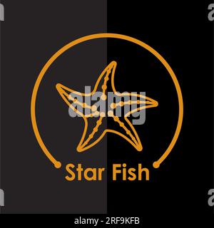 Design del modello di illustrazione vettoriale dello sfondo del logo Star Fish Foto Stock