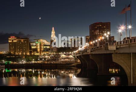 Il gusto dei Caraibi & Festival Jerk Mortensen Riverfront Plaza   Hartford, Connecticut, Stati Uniti d'America Foto Stock