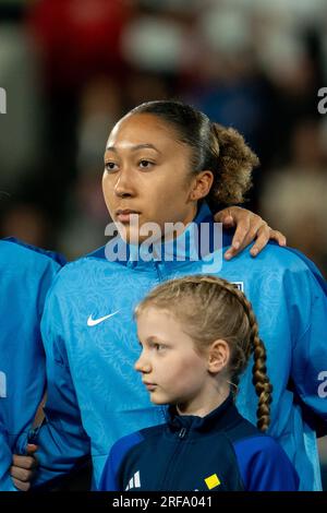 Adelaide, Aus. 1 agosto 2023. Adelaide, Australia, 1 agosto 2023: Ritratto di Lauren James (7 Inghilterra) durante la partita di calcio del gruppo D della Coppa del mondo femminile 2023 tra China PR e Inghilterra all'Hindmarsh Stadium di Adelaide, Australia. (NOE Llamas/SPP) credito: SPP Sport Press Photo. /Alamy Live News Foto Stock