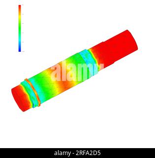 Analisi FEM, analisi del metodo degli elementi finiti, analisi delle forze di rotazione e di piegatura dell'assale Foto Stock