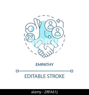 Icona del concetto di Empathy soft Blue Illustrazione Vettoriale