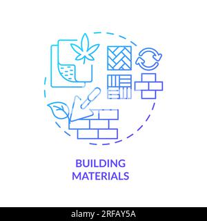 Concetto di icona linea dei materiali da costruzione gradiente 2D. Illustrazione Vettoriale