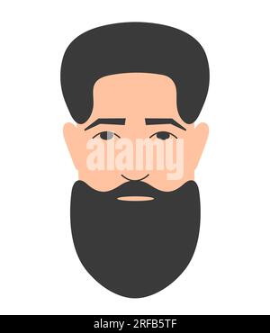 Uomo barbuto in stile piatto Illustrazione Vettoriale