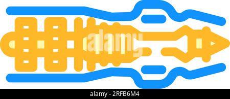 illustrazione vettoriale icona a colori di ingegneria aerospaziale meccanica Illustrazione Vettoriale