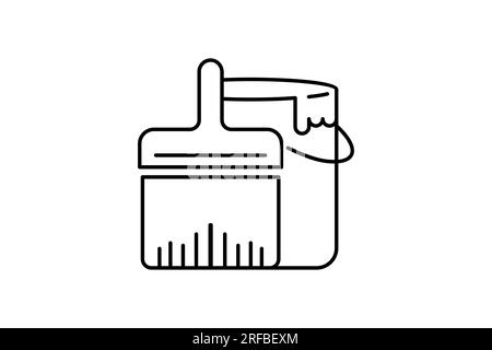 Icona dei vasi di vernice. icona relativa alla pittura. stile icona linea. Semplice progettazione vettoriale modificabile Illustrazione Vettoriale