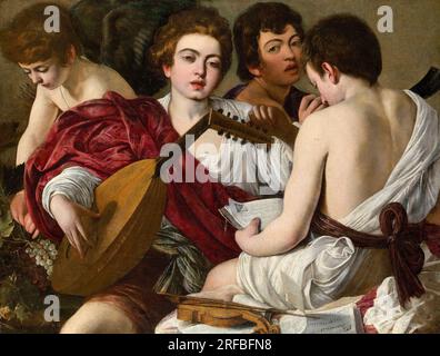 I musicisti, dipinto ad olio su tela di Michelangelo Merisi da Caravaggio, 1597 Foto Stock