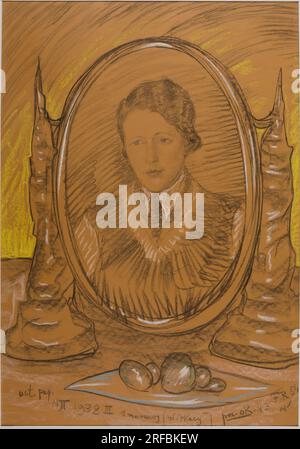 Donna asimmetrica - Ritratto di Eugenia Wyszomirska-Kuźnicka - nello specchio 1 marzo 1938 di Stanisław Ignacy Witkiewicz Foto Stock