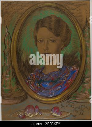 Donna asimmetrica - Ritratto di Eugenia Wyszomirska-Kuźnicka - allo specchio 28 aprile 1938 di Stanisław Ignacy Witkiewicz Foto Stock